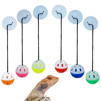 Reptile Bell Ball With Suction Cup Lanyard Creative Eco-friendly Relieve Boredom Pet Toy