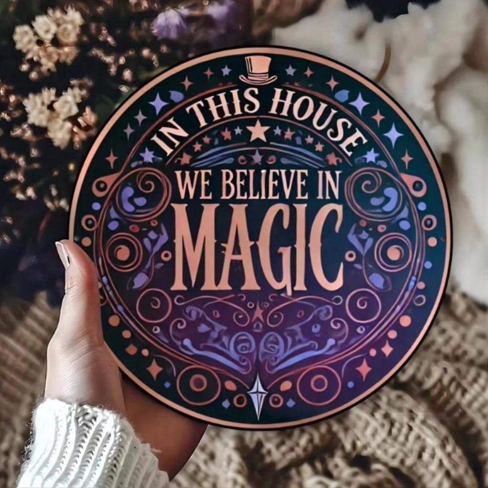 Vintage Magic Home Aluminum Sign Wall Art Celestial Fantasy Decor
