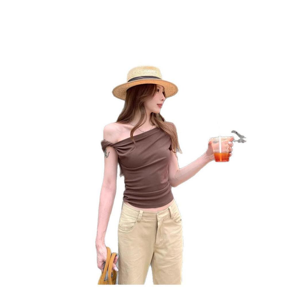 2025 Asymmetrical Off-Shoulder T-Shirt – Women's Summer Spicy Design