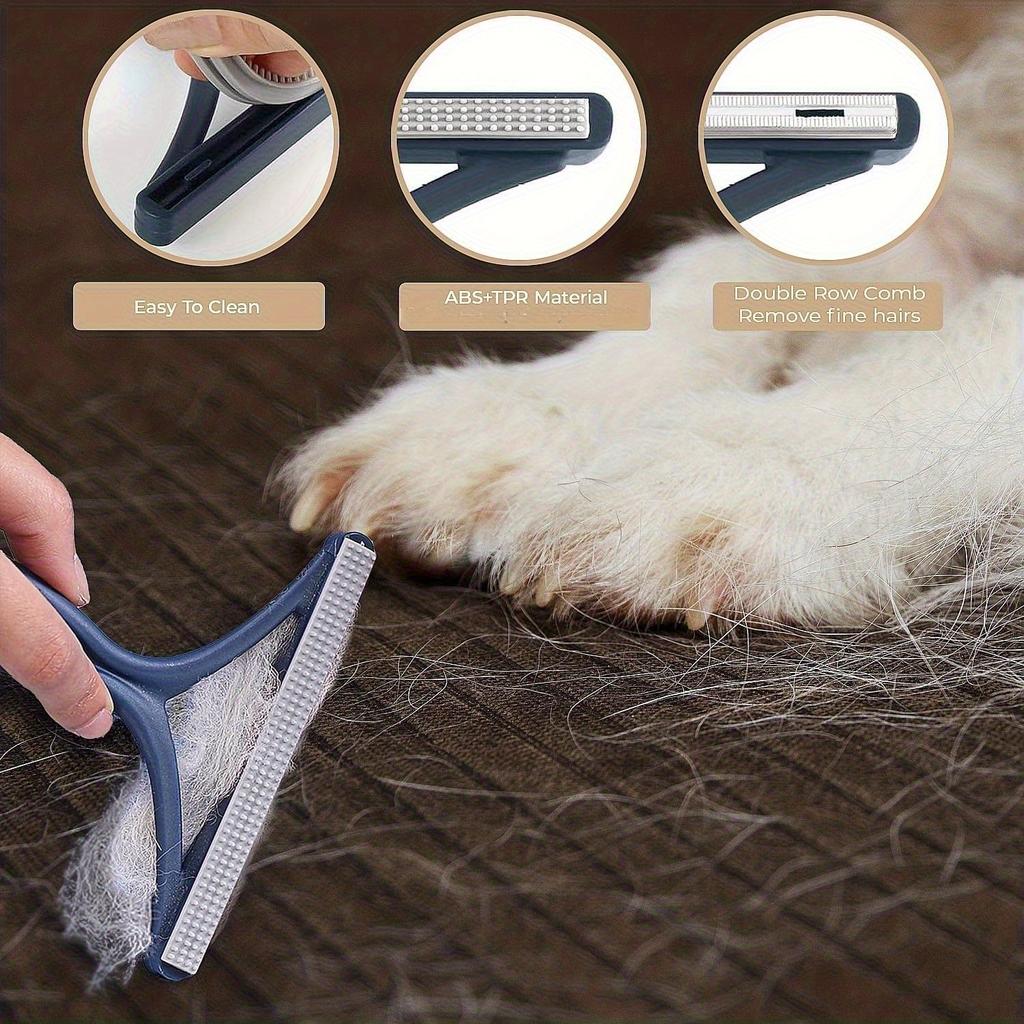 2-in-1 Pet Hair Remover Suitable for Cats and Dogs- Static Hair Removal Gloves and Sticky Brush- Special Static Cleaning Tool for Clothes, Car Seats