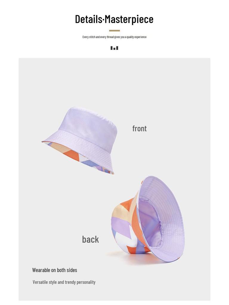 2023 Trendy Color Block Reversible Sun Hat - Unisex Casual Beach & Travel Fisherman Hat