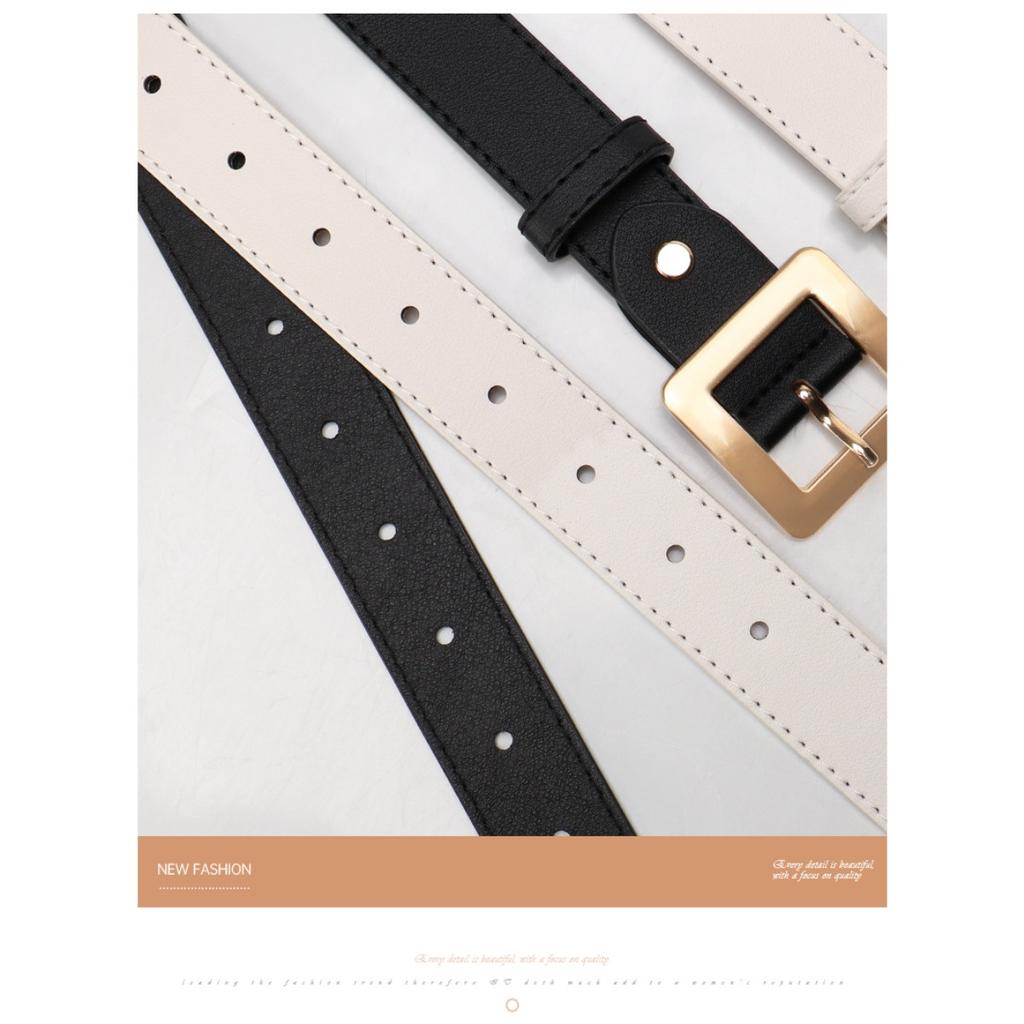 New Versatile Simple Premium Ladies Belt Square Buckle Fashion Decoration Jeans Belt Belt Ladies