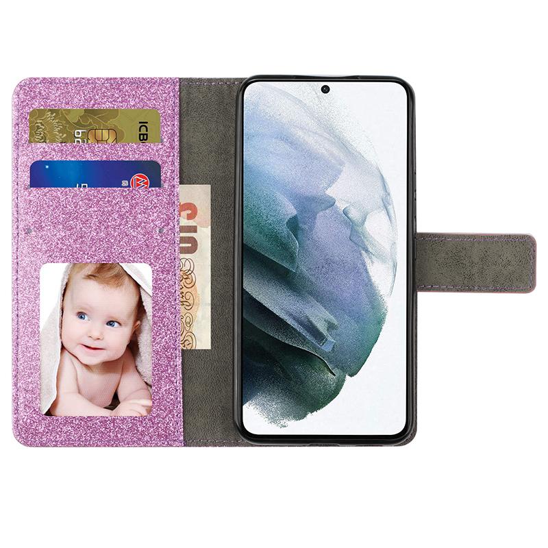 Glitter Wallet Case For Samsung Galaxy S26 Ultra S25 FE S24 S23 Plus S22 A13 A14 A15 A16 A26 A36 A56 A34 A54 A35 A55 A33 A17