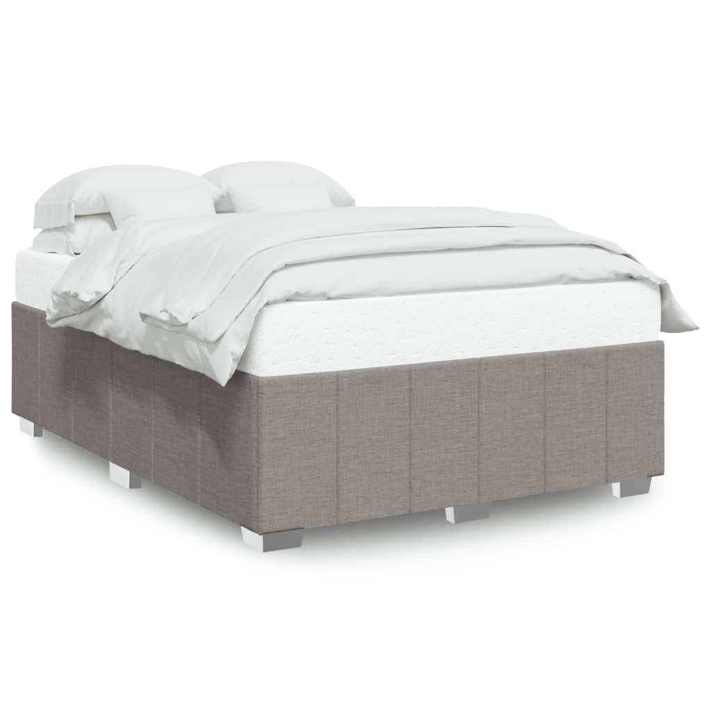 Vidaxl Bed Frame Without Mattress, Taupe, 140X200 Cm, Upholstered