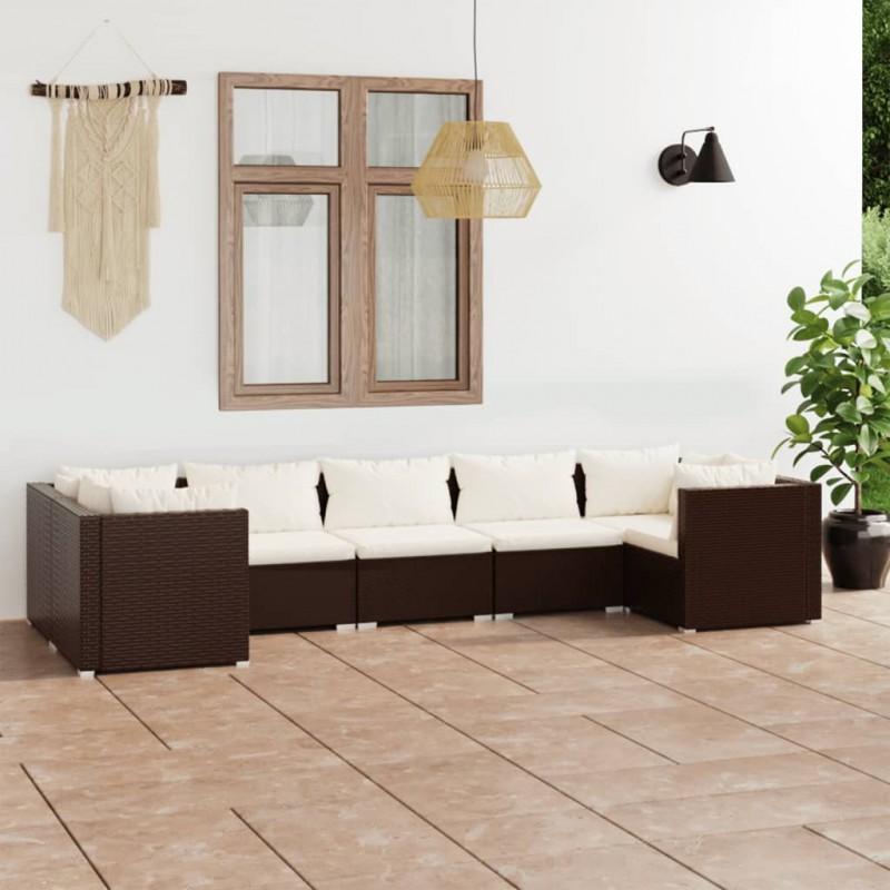 Day and Night - Day and Night Garden Furniture Set 7 Pieces and Brown Synthetic Rattan Cushions