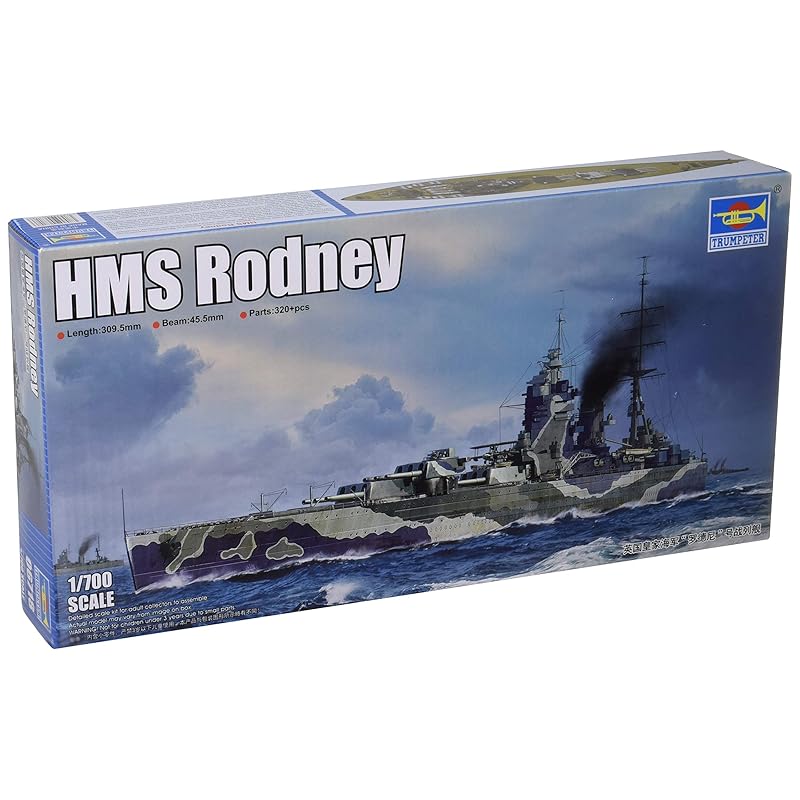 

Trumpeter 1/700 british navy battleship HMS rodney plastic model 06718