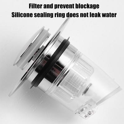 Washbasin Stopper Push-Type Design Bouncing Core Technology Water Damage Prevention Stopper Home Drain Cover