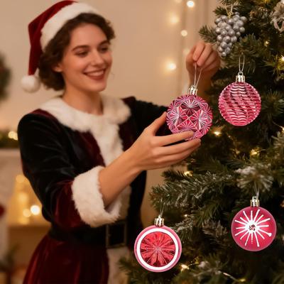 Christmas Balls Ornaments Painted Electroplated Globes 2.36in With Hook Shatterproof Christmas Ball Decorations For Tree Indoor