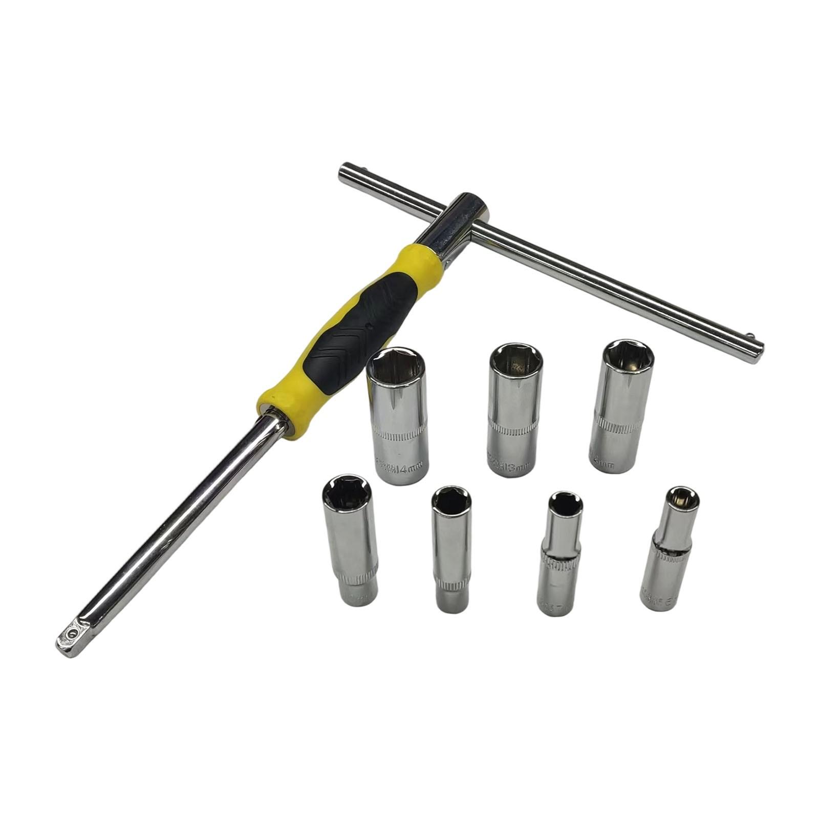 

Compact Design For Tight Spaces 1/4in Drive Socket Hexagon Wrench T-Type Spanner