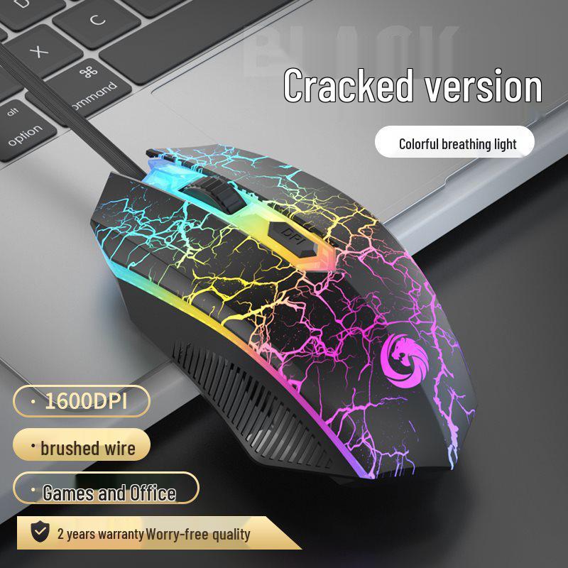 Universal Wired Mechanical Gaming Mouse for Home, Office, or Esports - USB Compatible with Laptop and Desktop