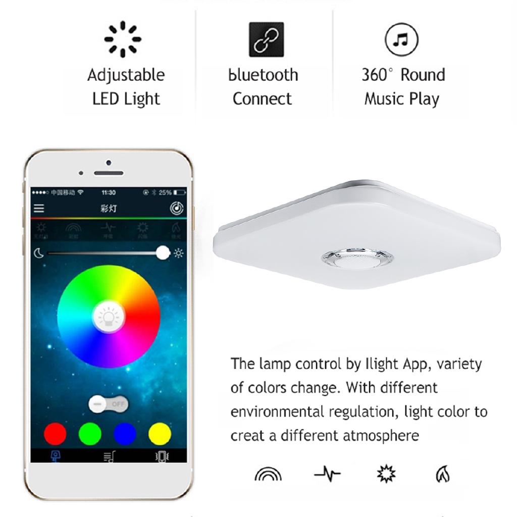 Modern Wifi APP Remote Control Music Light 36W 72W With bluetooth Speaker Square Smart Ceiling Lamp RGB Music Led Ceiling Light