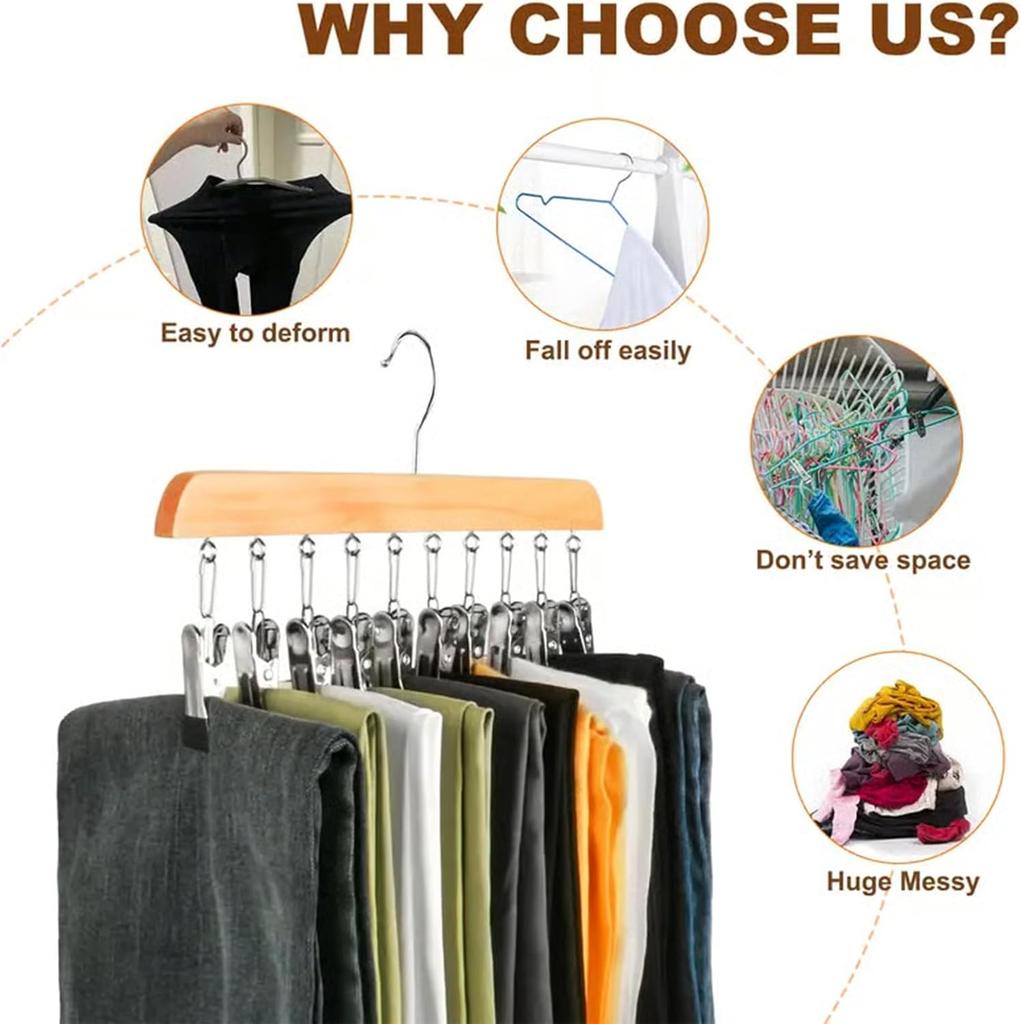 Hanging Closet Organizer 360&Deg; Rotating Multi Clip Hanger Space Saving Hanger Sturdy Portable Hanger For Rvs Dormitory