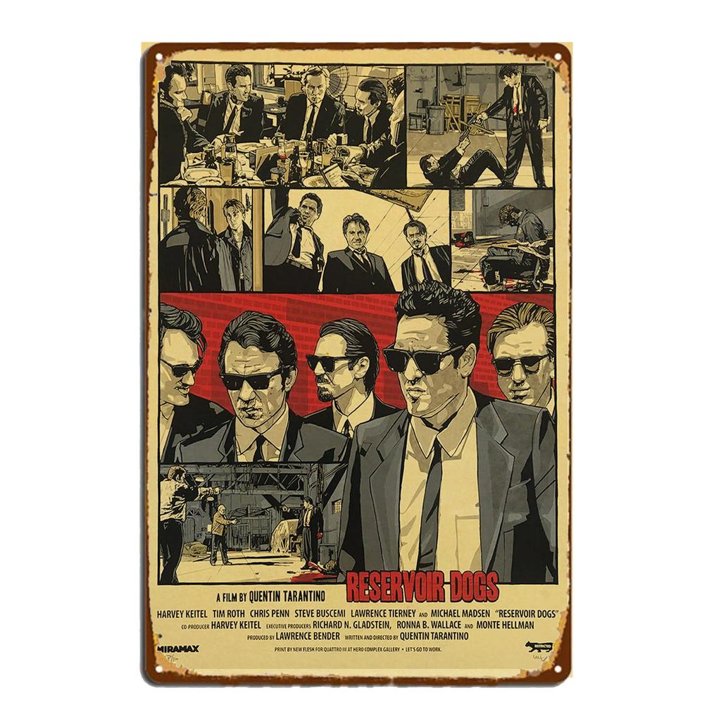 Metallblechschild Vintage Shabby Dekorative Schilder Quentin Tarantino Film Schilder Haus Schlafzimmer Wandplatte Poster Dekor Blechschilder