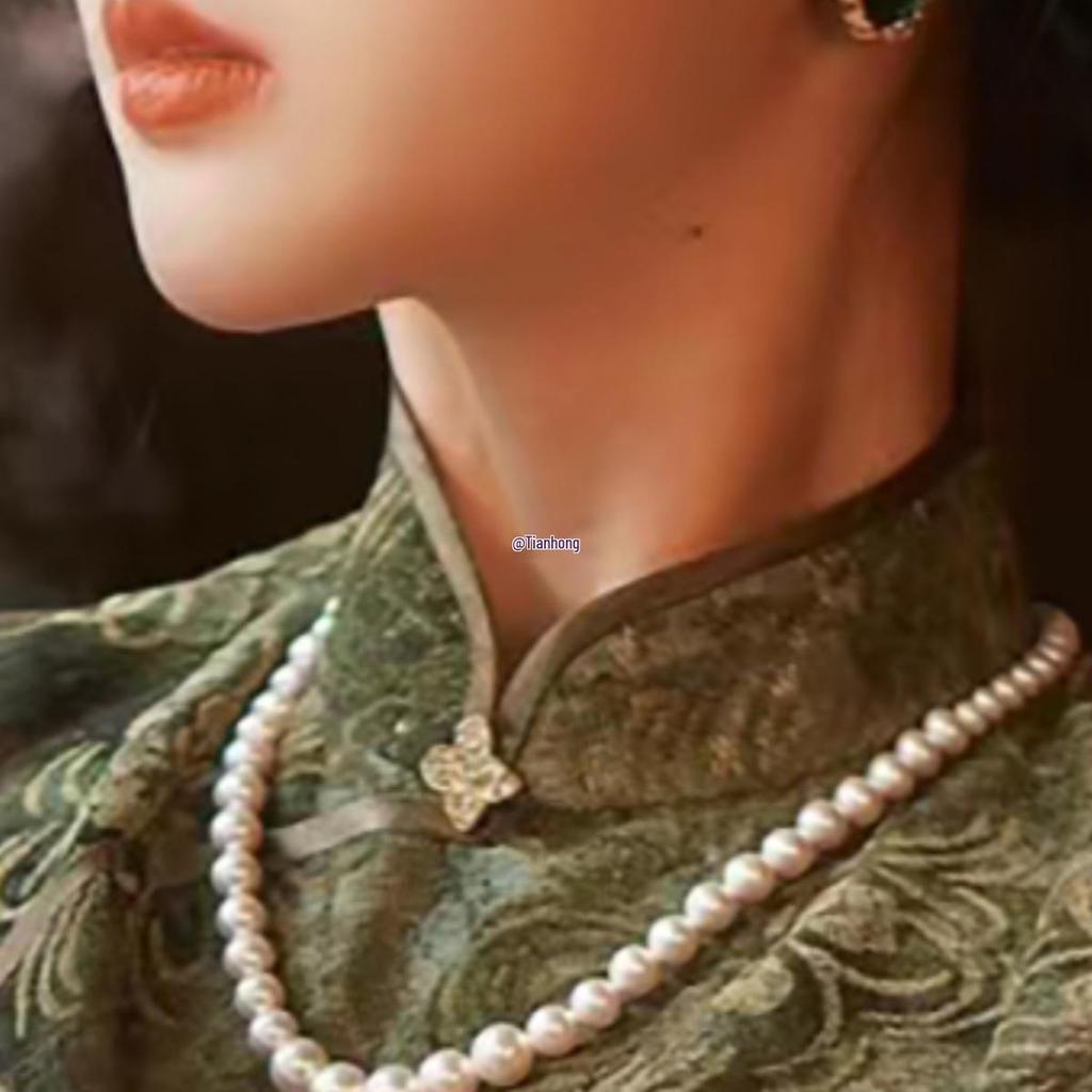 Pearl Clavicle Choker Necklace for Cheongsam - Mid-Length Women's Sweater Chain, 50 Accessories 037