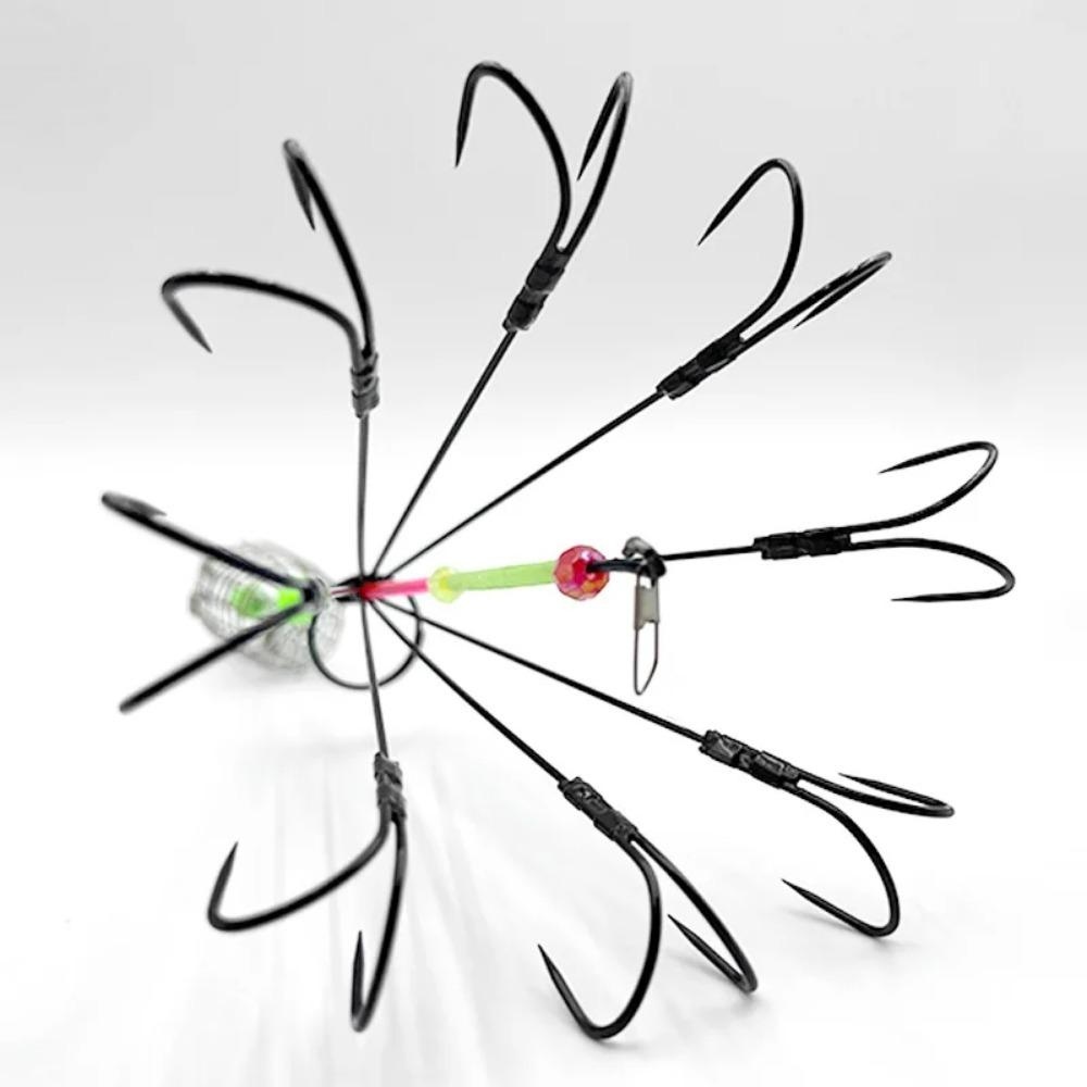 Fishing Accessories 8 Claw 16 Hook Squid Bait Trap Cage Fishing Lure Cage Octopus Hook Trap Basket Fishing Tools Tackle
