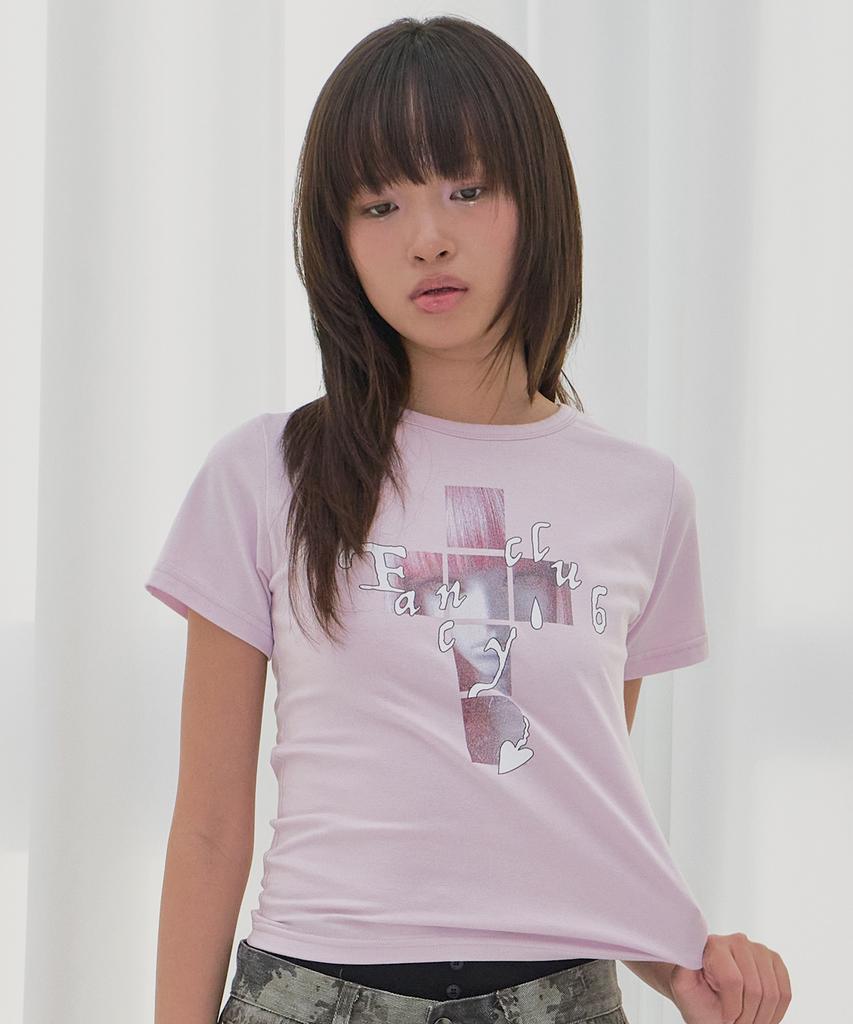FANCY CLUB Cross Kira Tee (Pink) F26Qb054