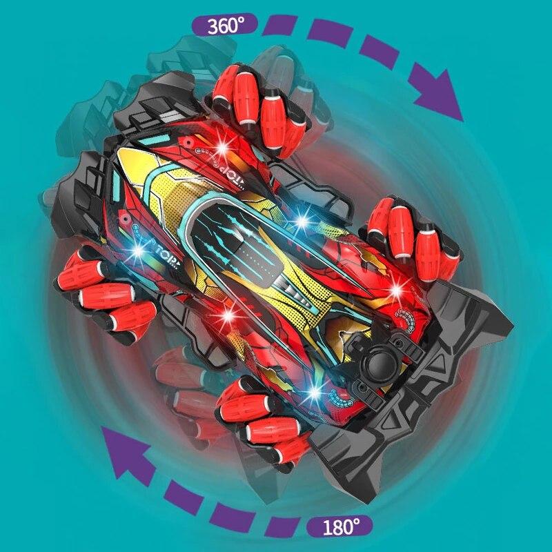 New RC Drift Car With Music Led Lights 2.4G Glove Gesture Radio Remote Control Spray Stunt Cars 4WD Electric Children Toys Gift