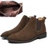 Fashion Retro Mens Wide Width Suede Chelsea Boots British Style Ankle Boots Autumn Winter Casual Shoes Fashion Comfortable Slip on Boots