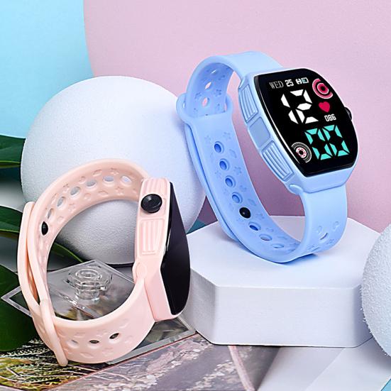 Yousheng Electronic Watch Waterproof Power-saving LED Display Multifunctional Low Consumption Precise Time Lightweight Square Dial Sports Watch for