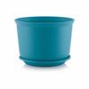10 Inch Plastic Round Flower Pots with Tray for Home Planters, Terrace, Garden Etc | Pack of 05 | Peacock | for Home Indoor & Outdoor Gardening Plants