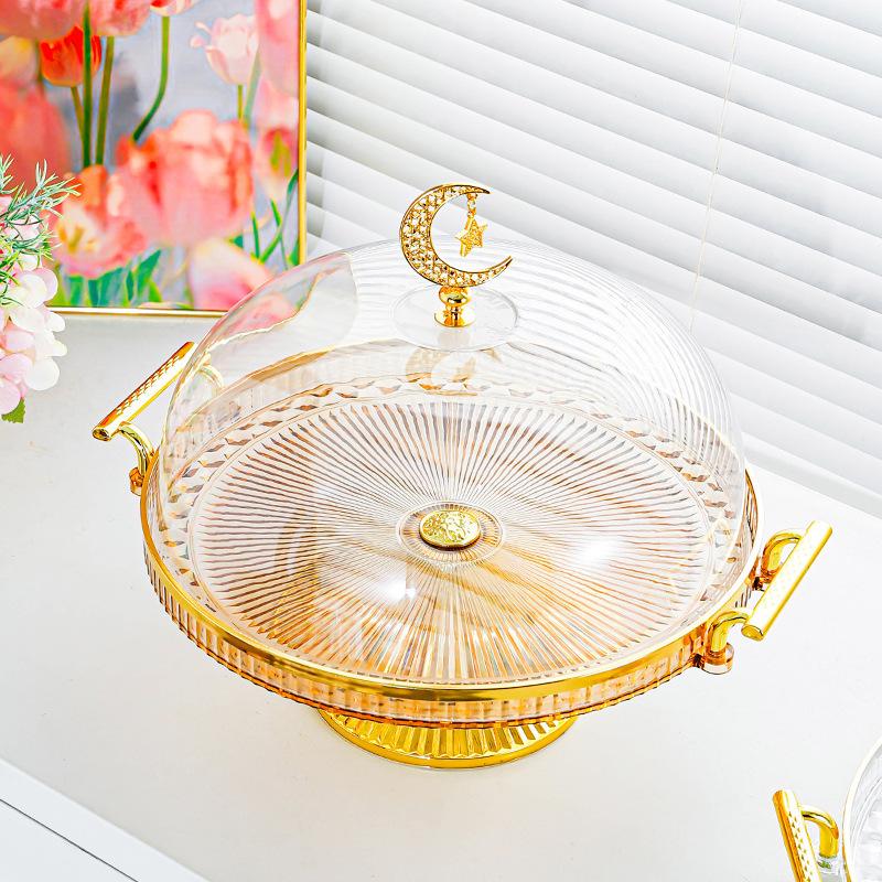 Fruit Shop Try Tray Nice with Lid Fruit Tray Lid Cake Cake Dessert Display Tray with Transparent Lid for Home Durable