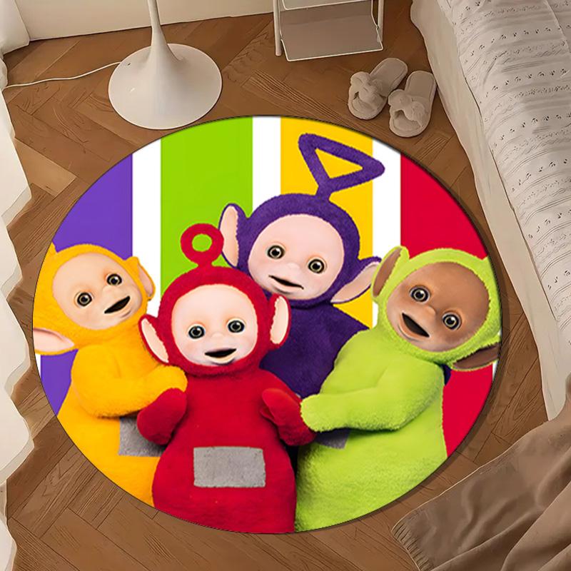 Tele-tubbies Celebration Round Rug for Livingroom,Bedroom, Palyroom, Chair Rug, Area rug, Circle Carpet, Large Size Fan Christmas gift