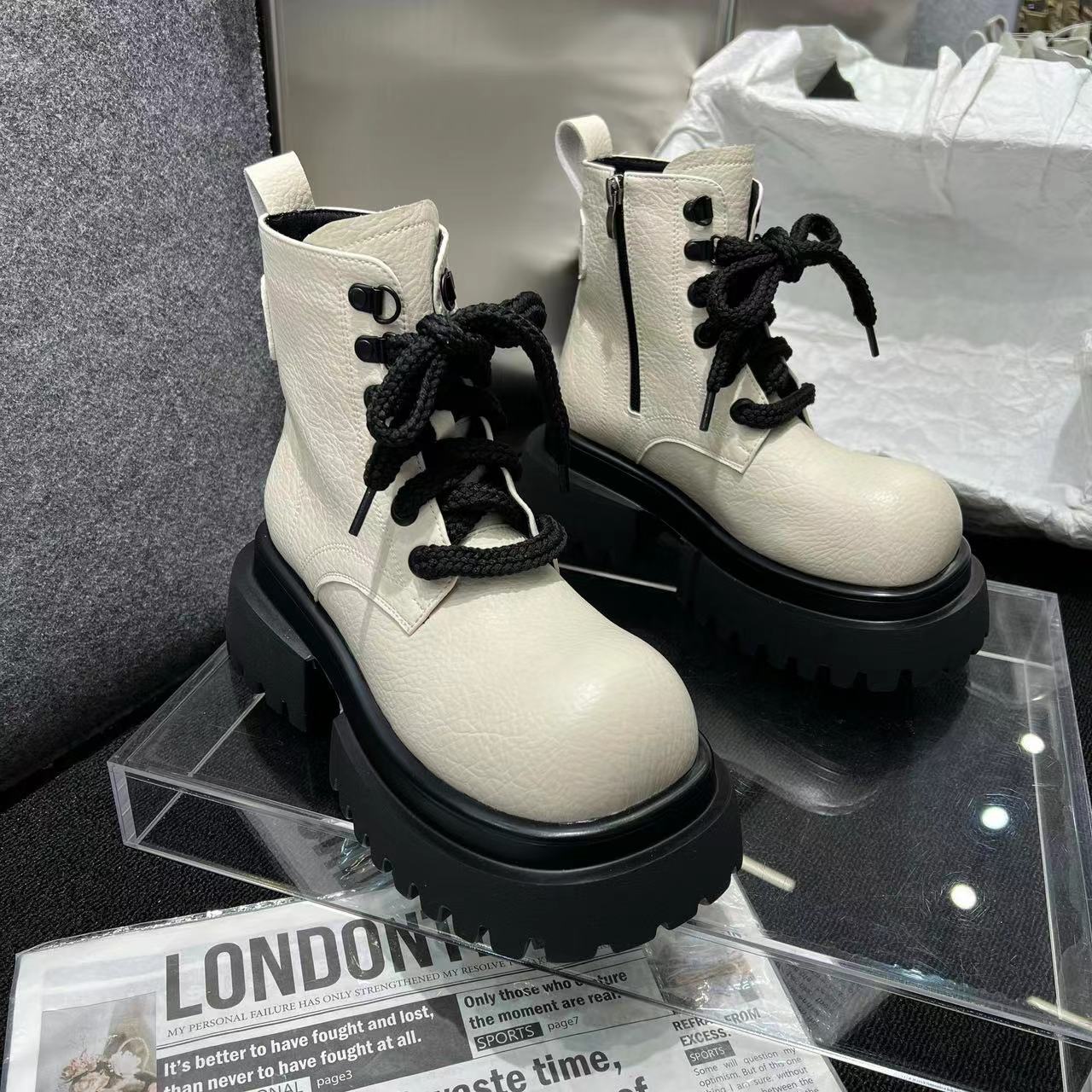 

Женские туфли Мэри на платформе, женские ботинки из толстой кожи, женские повседневные фирменные удобные дизайнерские женские ботинки, ботинки на плоской подошве 35