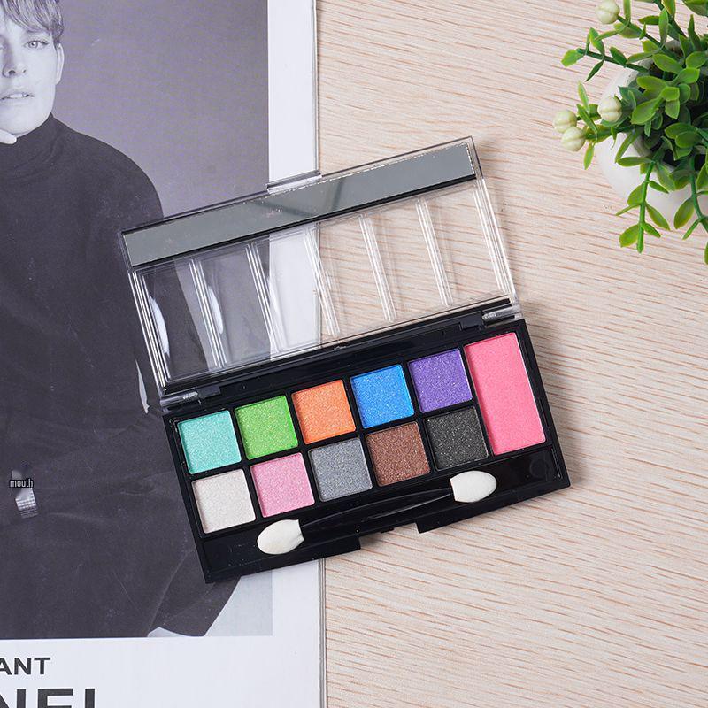 Rihao Zehnfarbige Schimmer-Lidschattenpalette für Festival- und Bühnen-Make-up