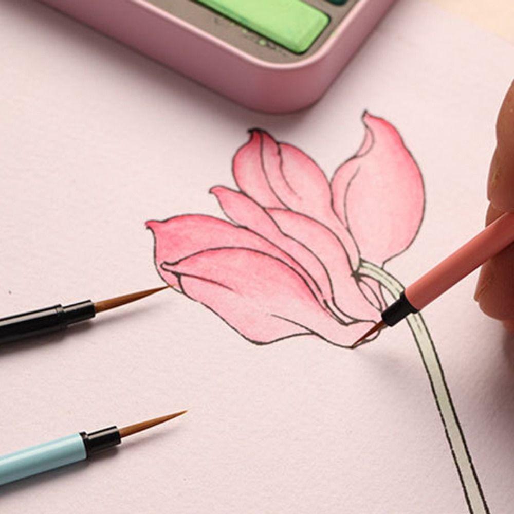 3pcs Slim Detail Paint Brush Soft Hair Drawing Brush Manicure Tool Hook Line Brush  Chinese Painting