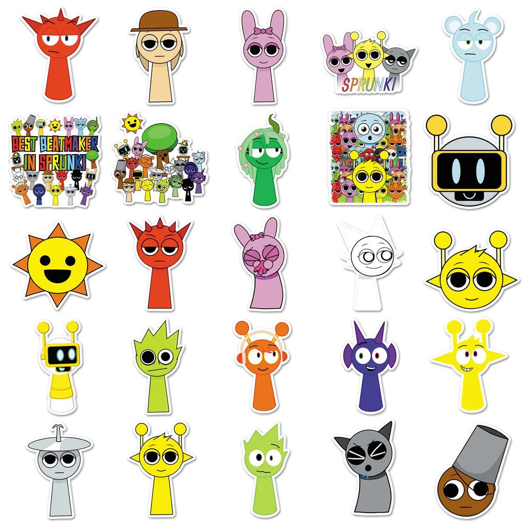 50 Sheets Rhythm Box DIY Cartoon Stickers – Fun & Creative Personality Decor for Diaries