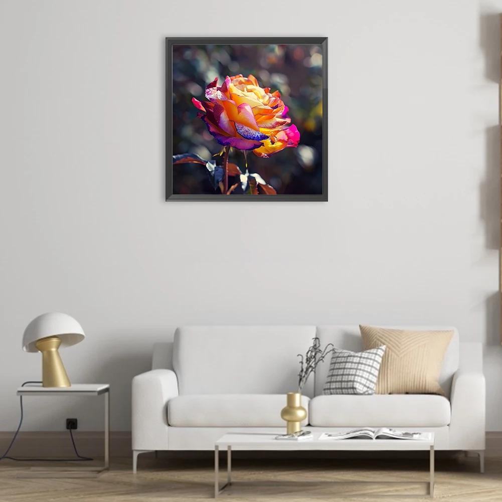 ציור יהלומים 5D DIY עגול מלא ערכת ורדים קישוט לבית אומנות ויצירה 30x30 ס"מ