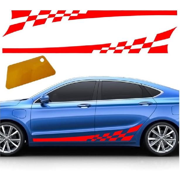 2PCS 78  Car Body Door Side Waistline Sticker Decals, Sports Racing Stripe Decals, Waterproof Vinyl Stripe Sticker Decoration For Car SUV Truck