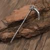 Gothic Skull Grim Reaper Scythe Hairpin Fork in Viking Norse Style