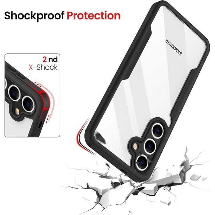 Coque de protection - BOOLING - Samsung Galaxy S24 FE - Bordure Renforcée - Protection 360° - Noir