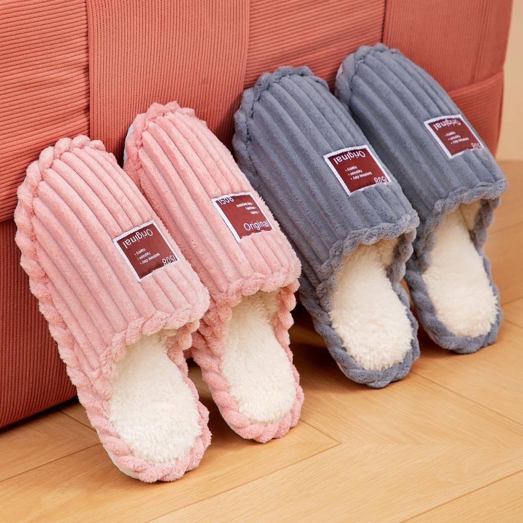 Cotton Shoes, Winter Home Cotton Slippers, Large Size Thermal Slippers, One Pedal, Light Shoes, Velvet Half Tray.