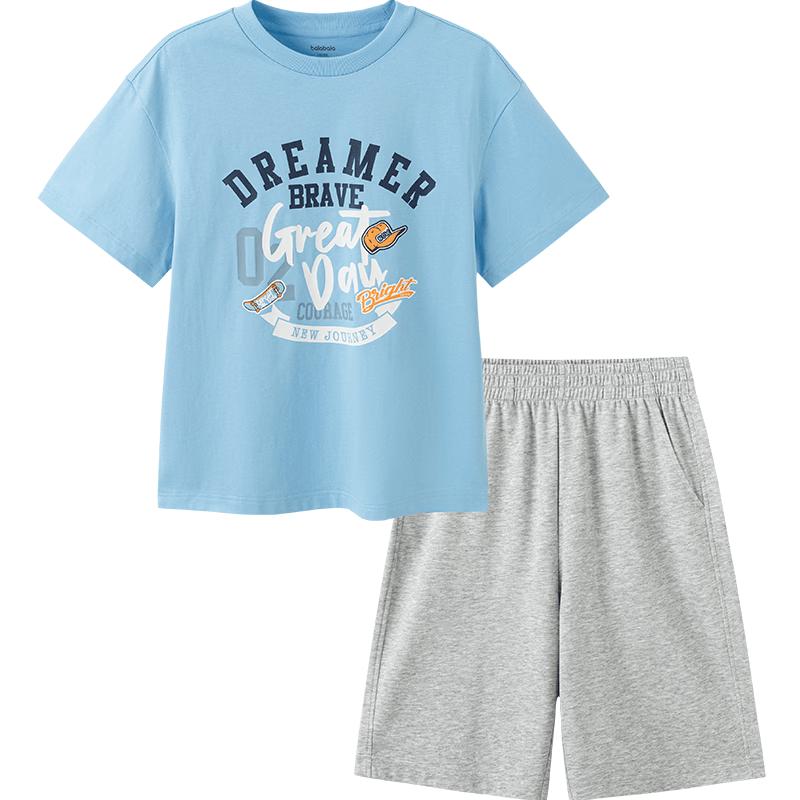 Balabala Boys' Short-sleeved T-shirt & Pants Set