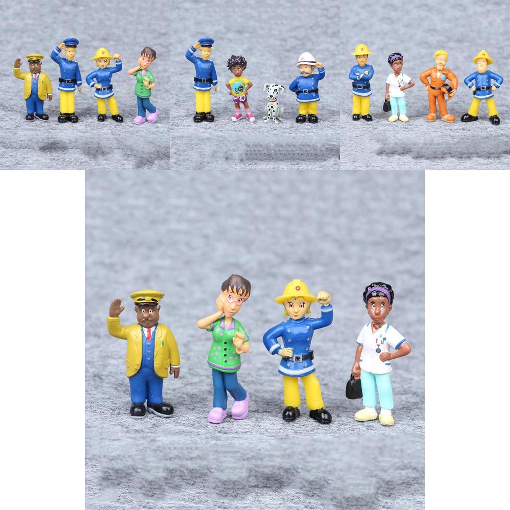 Hochwertige Sam Actionfigur Spielzeug 12er Set Feuerwehr Spielset PVC Puppen für Kinder