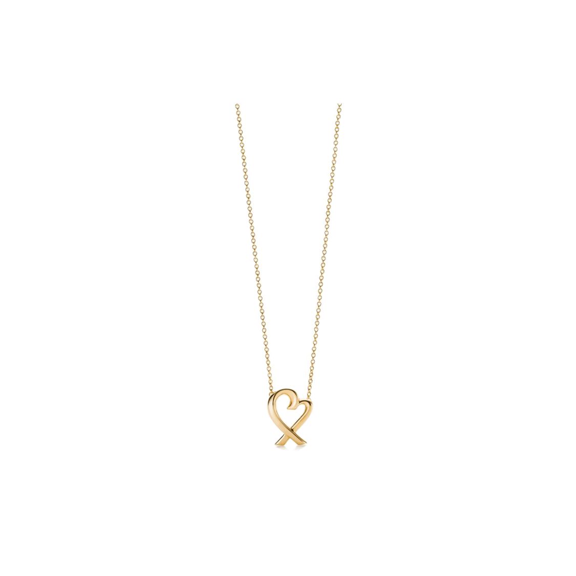 

Tiffany & Co. Paloma Picasso Heart Pendant Women jewelry Gold 60021542 Box+Shopping Bag,XS