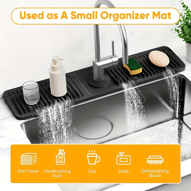 1pc Faucet Splash Guard Mat - Non-Slip Quick-Drying Sink Protector for Kitchen, Bathroom Vanity & Laundry Room, Easy-to-Clean Minimalist Design