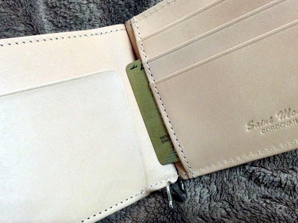 Saint Mode Cordovan (Horse Butt Leather) and Genuine Tan Leather Money Clip with Coin Purse (Chocolate and Gold Brown)