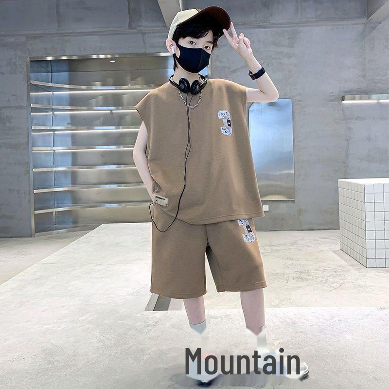 Boys' 2024 Cool Summer Sleeveless Vest Suits - Stylish Street Sportswear for Kids