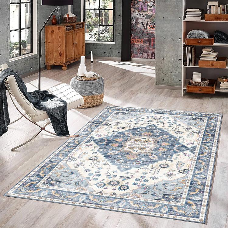 Klassisk Europeisk Tryckt Matta för Vardagsrum Heminredning Sovrum Kök Halkfria Mattor Områdesgolvmatta Tvättbara Mattor