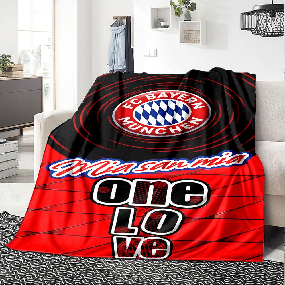 Bayern Munich Emblem Blanket Ultra-Soft Great for Picnics Office Bedding Four Seasons Multipurpose Playful Design