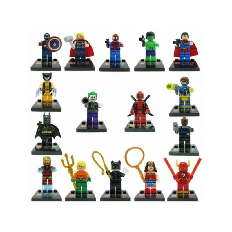 16 Stück Marvel Avengers Superhelden Mini Figuren DC Set Passend für Lego