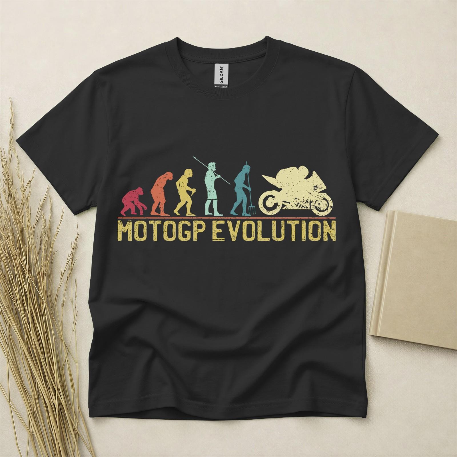 MotoGP Evolution T Shirt Funny Motorbike Racing Gift Gildan Heavy Cotton Tee S