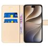 Coque pour iPhone 18 Pro Max, Protection Antichoc Anti-Rayures Cuir Synthétique Doré