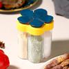 Seasoning Bottle Multi-grid 5-in-1 Transparent Sealed Space-saving Moisture-proof Flip-top Multi-function Salt Sugar Spice