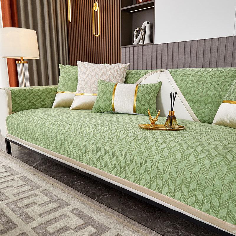 Non-slip Chenille Sofa Cover Four Seasons Universal Sofas Cushion for Living Room Geometry Leaf Couch Cushion Case Home Decor