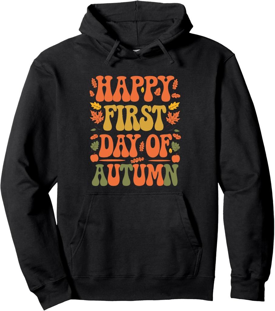 Happy First Day Of Autumn Fall Design Cute Unisex Hooded Sweatshirt