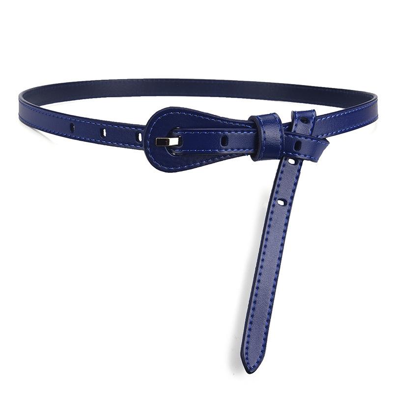 Mei Mary Women's Genuine Leather Thin Belt, Cowhide Pin Buckle Belt, Korean Style Fashion Decorative Belt